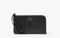 NWT Kate Spade Lucy Black Leather Medium L-Zip Wristlet KE575