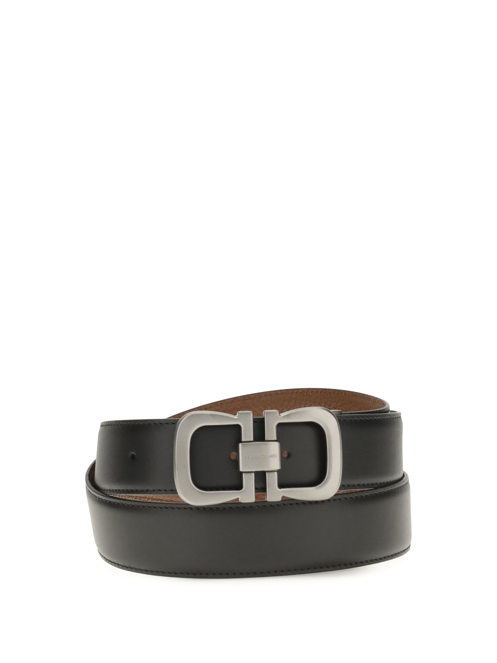 Ferragamo Men Reversible Leather Belt With Logo
