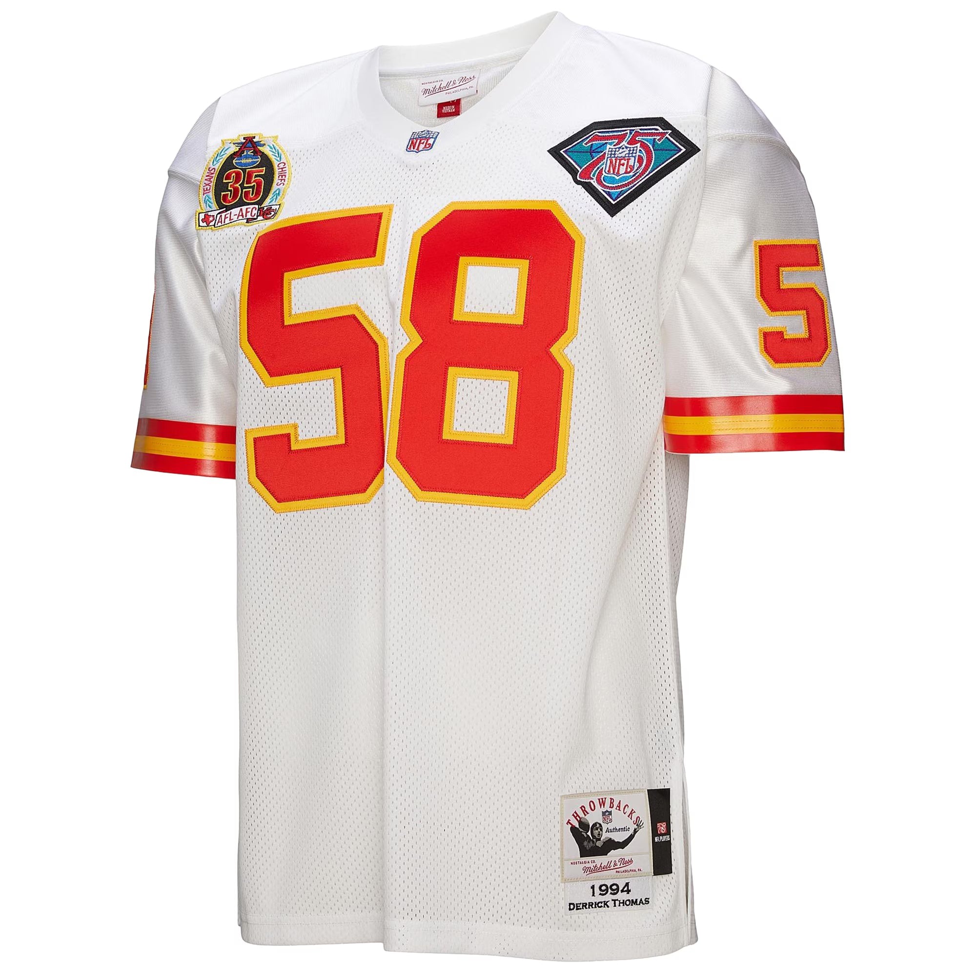 Kansas City Chiefs 1994 Derrick Thomas Mitchell & Ness White Authentic Throwback Retired Player Jersey