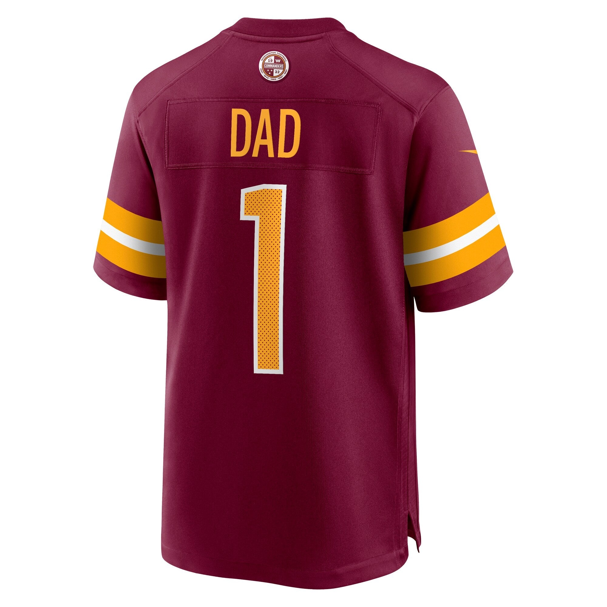 Washington Commanders Number 1 Dad Burgundy Game Jersey