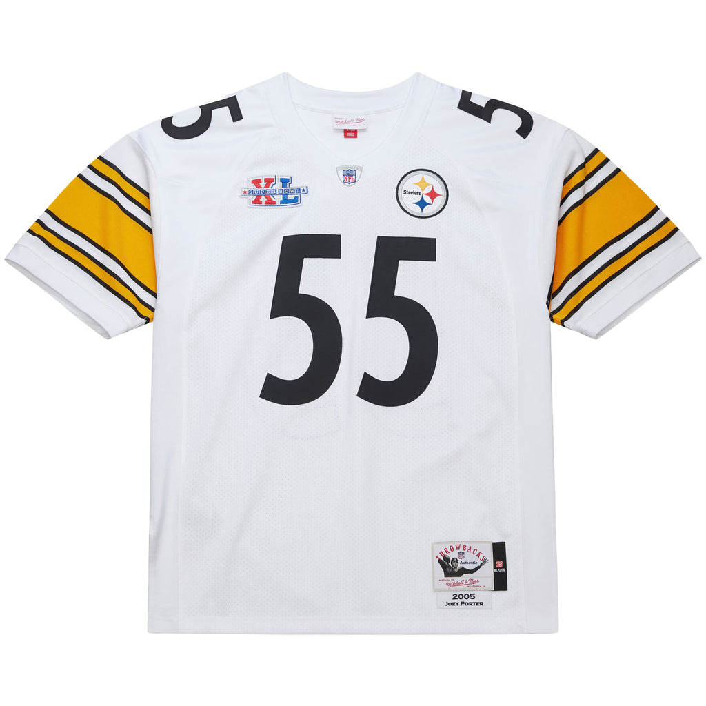 Pittsburgh Steelers Joey Porter Mitchell & Ness White 2005 Authentic Throwback Retired Player Jersey