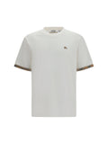 Burberry Men Cotton T-Shirt With Check Trims