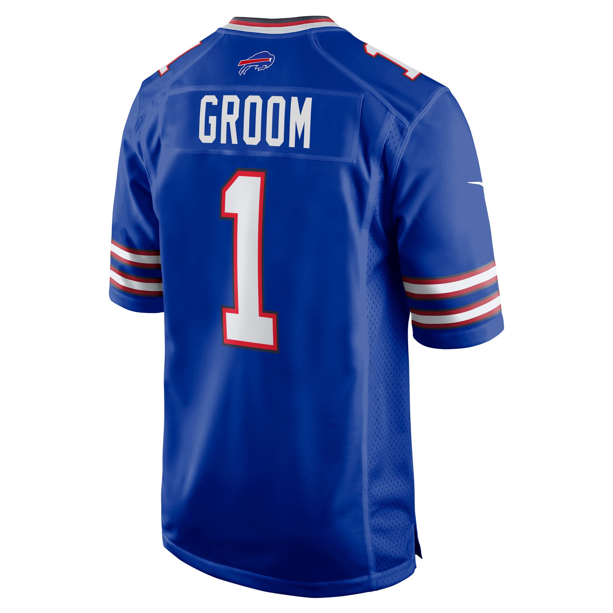 Buffalo Bills Number 1 Groom Royal Game Jersey