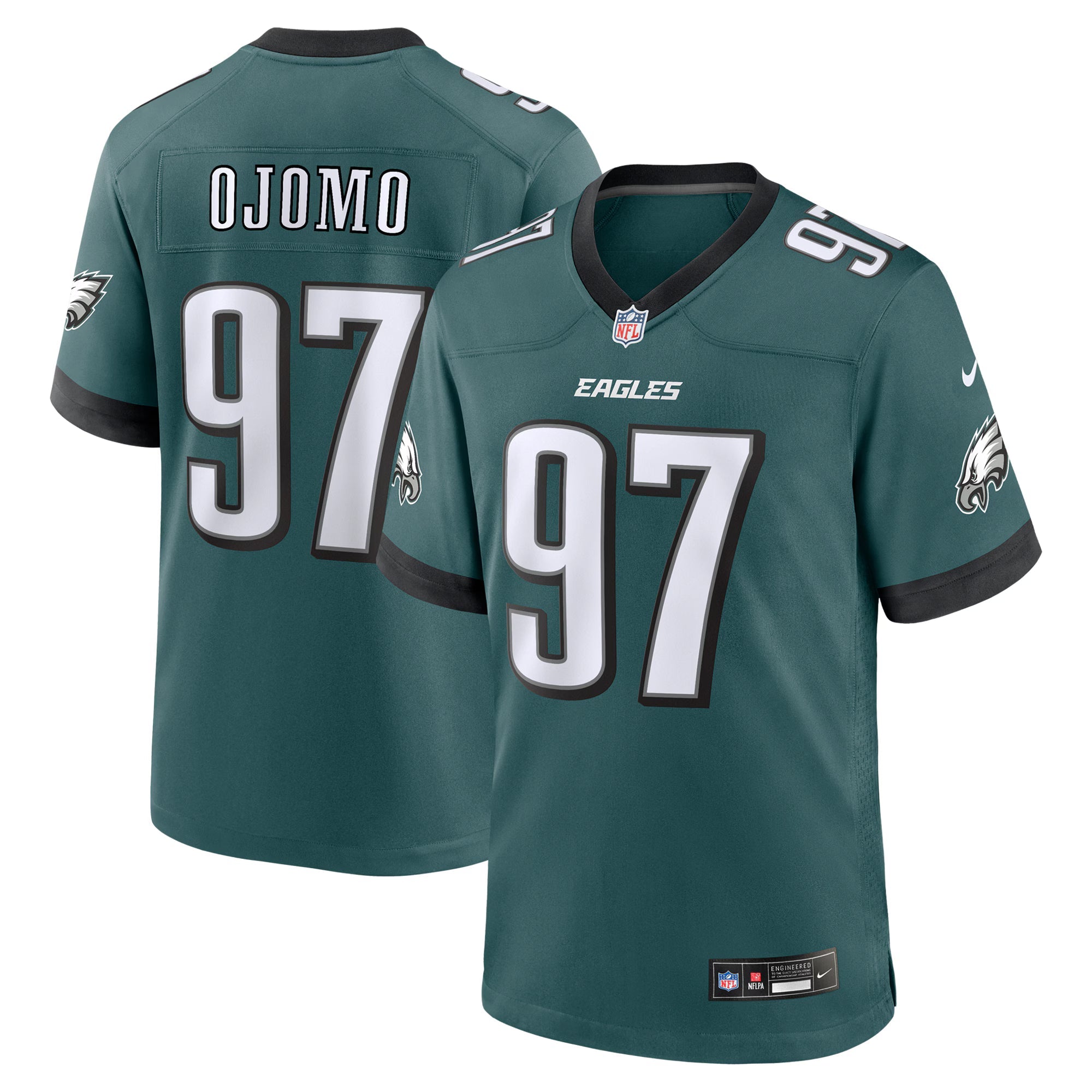 Philadelphia Eagles Moro Ojomo Midnight Green Team Game Jersey