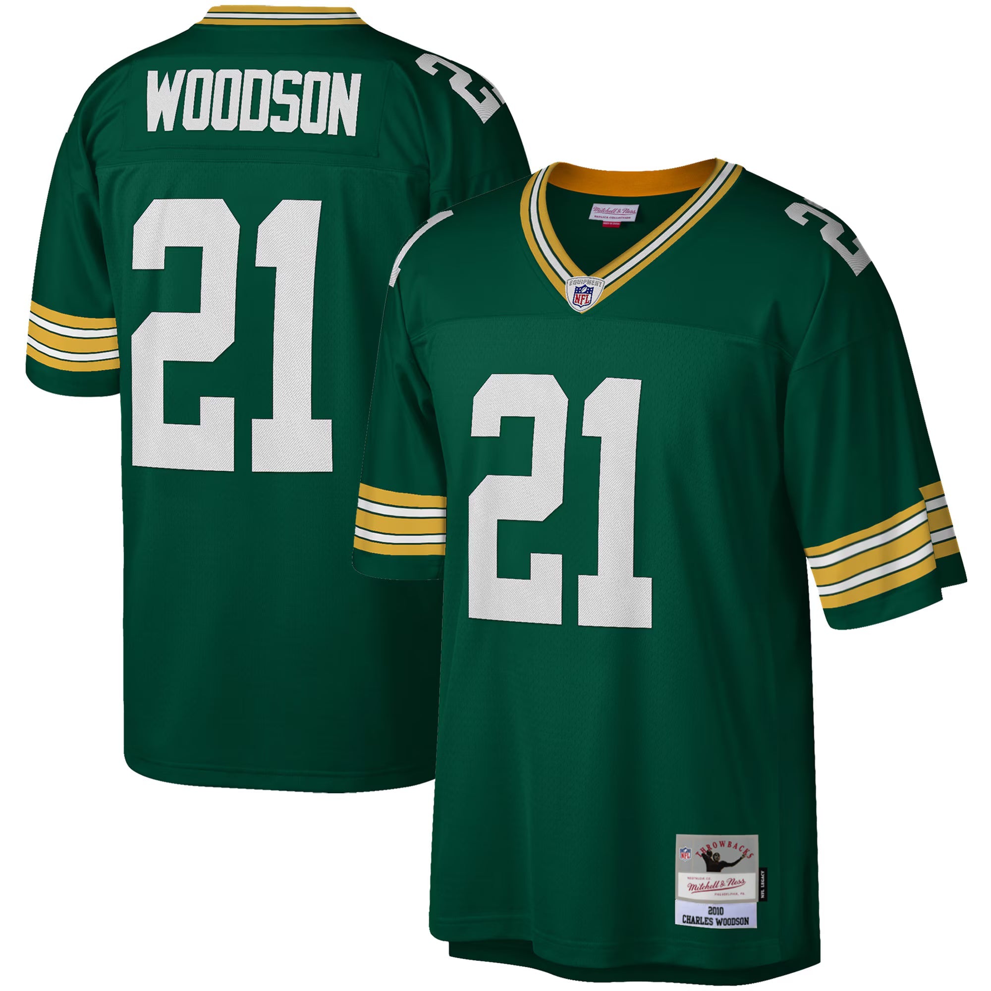 Green Bay Packers Charles Woodson Mitchell & Ness Green Legacy Replica Jersey