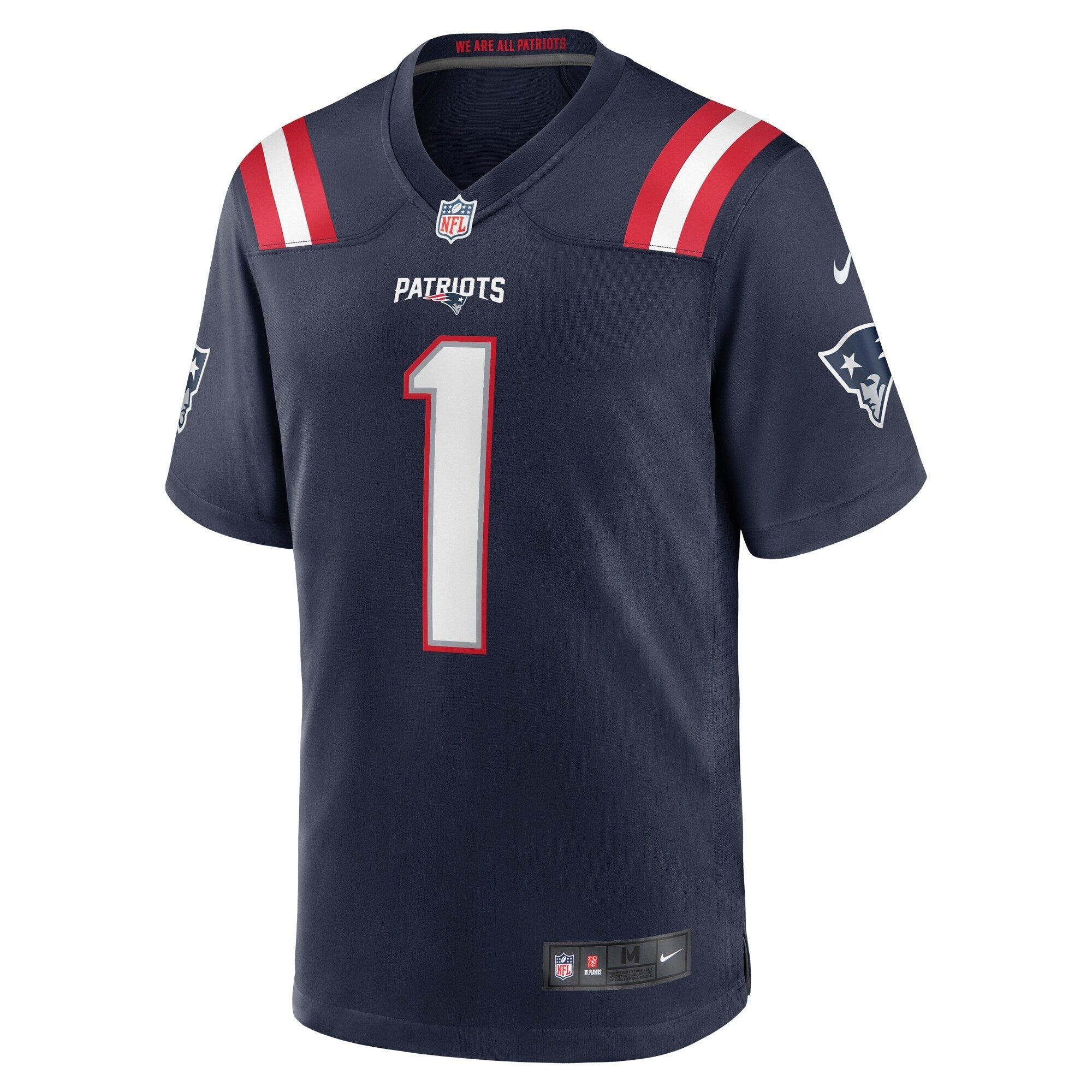 New England Patriots Number 1 Dad Navy Game Jersey
