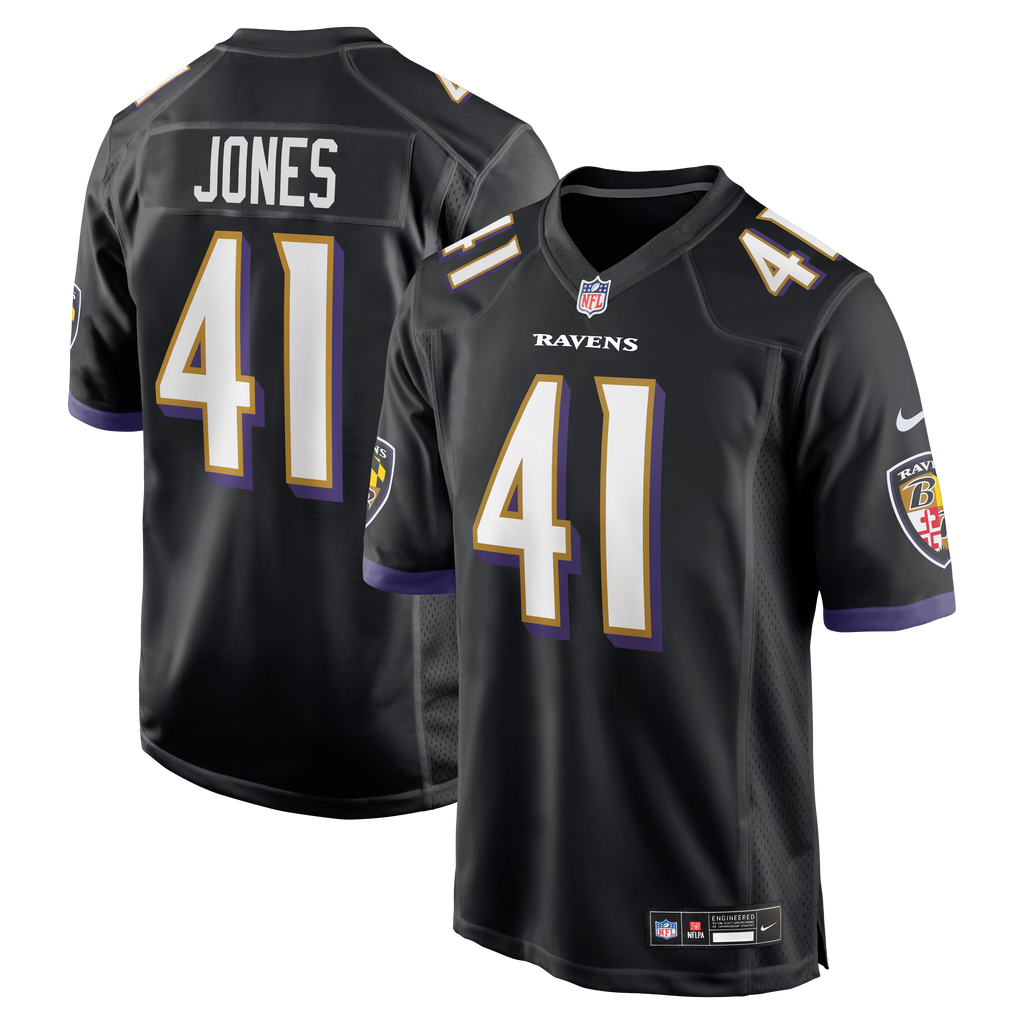 Baltimore Ravens Dre'Mont Jones Black Alternate Game Jersey