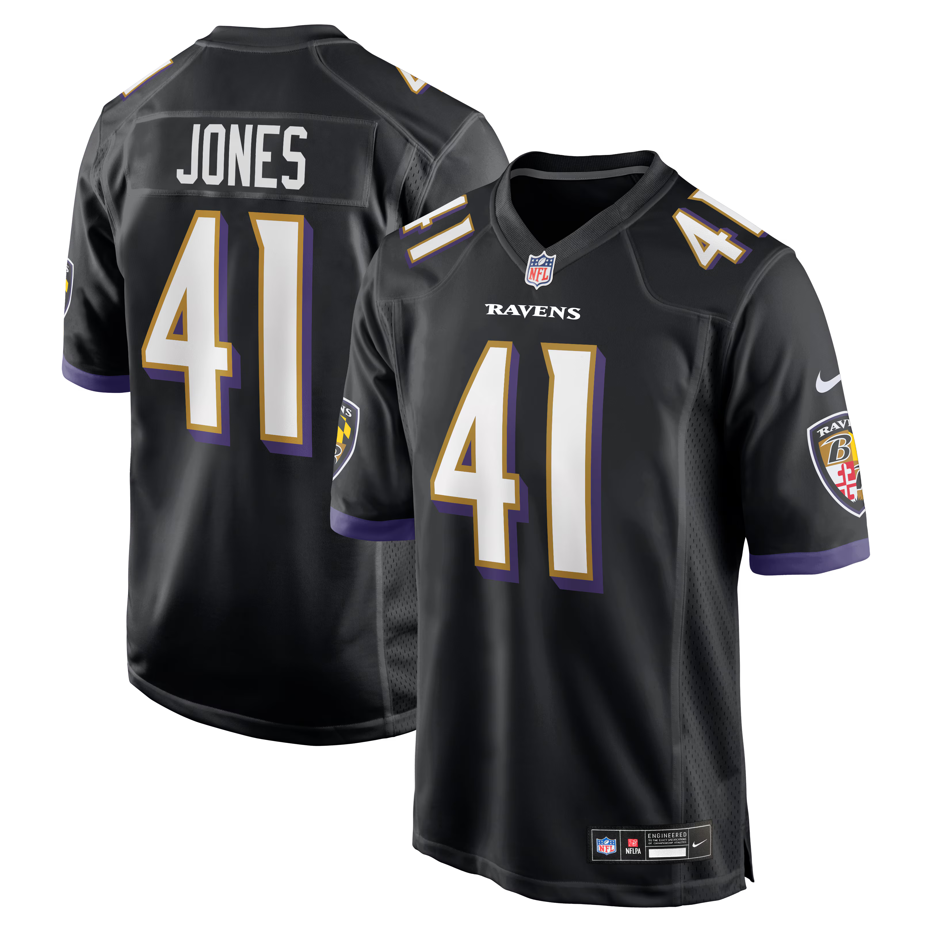 Baltimore Ravens Dre'Mont Jones Black Alternate Game Jersey