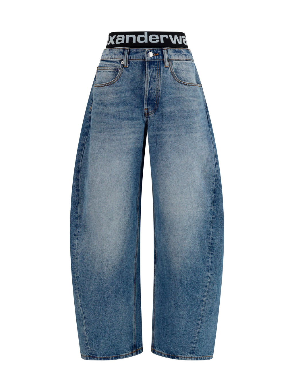 Alexander Wang Women Layered Belt Logo-Waist Jeans