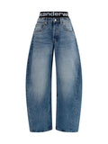 Alexander Wang Women Layered Belt Logo-Waist Jeans