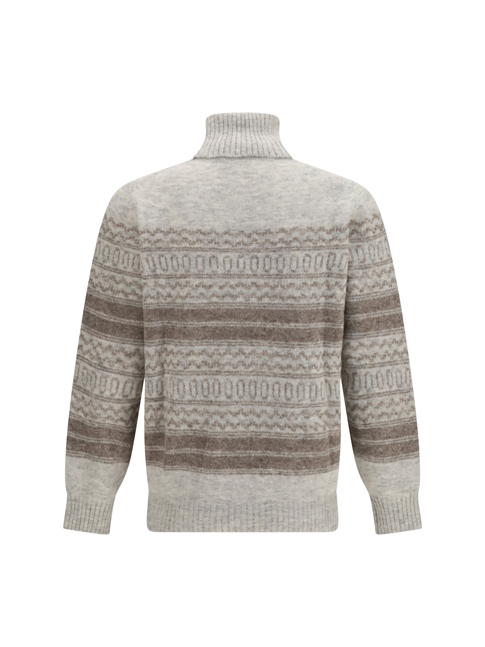 Brunello Cucinelli Men Fair Isle Knit Turtleneck Sweater