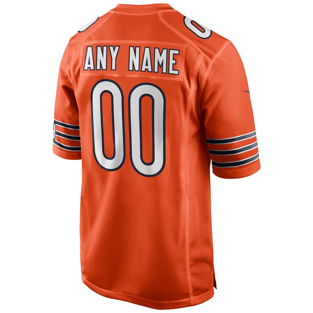 Chicago Bears Orange Alternate Custom Game Jersey