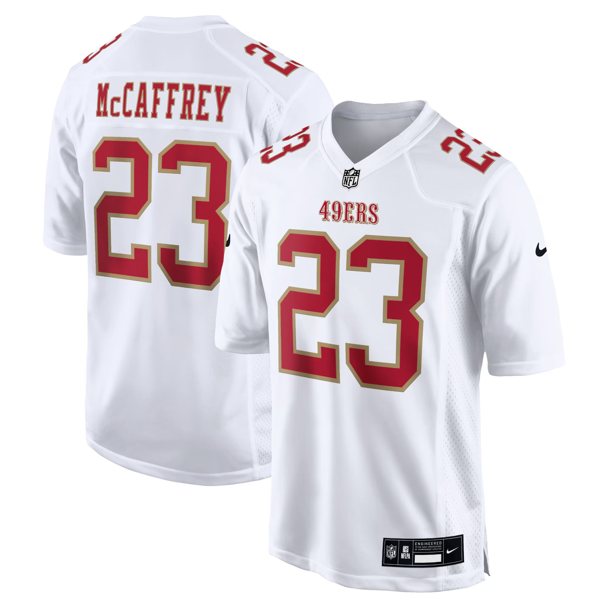 San Francisco 49ers Christian McCaffrey White Fashion Game Jersey