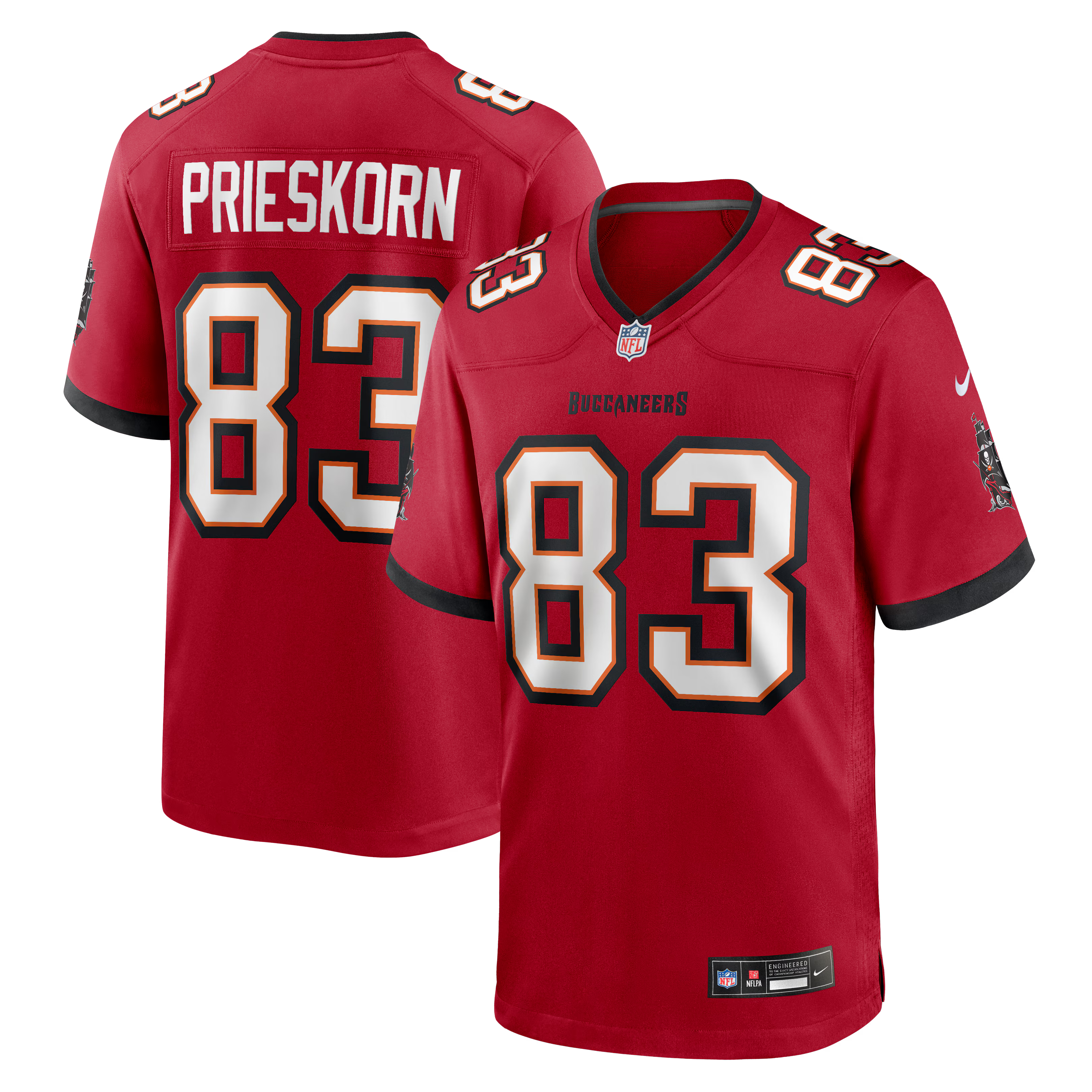 Tampa Bay Buccaneers Caden Prieskorn Red Team Game Jersey