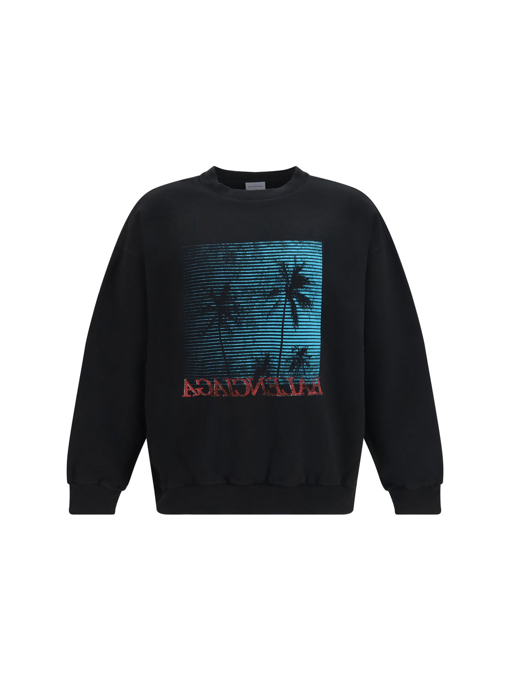 Balenciaga Men Printed Cotton Sweatshirt
