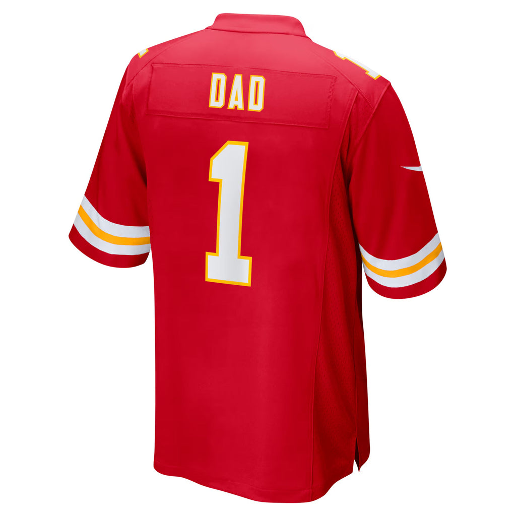 Kansas City Chiefs Number 1 Dad Red Game Jersey