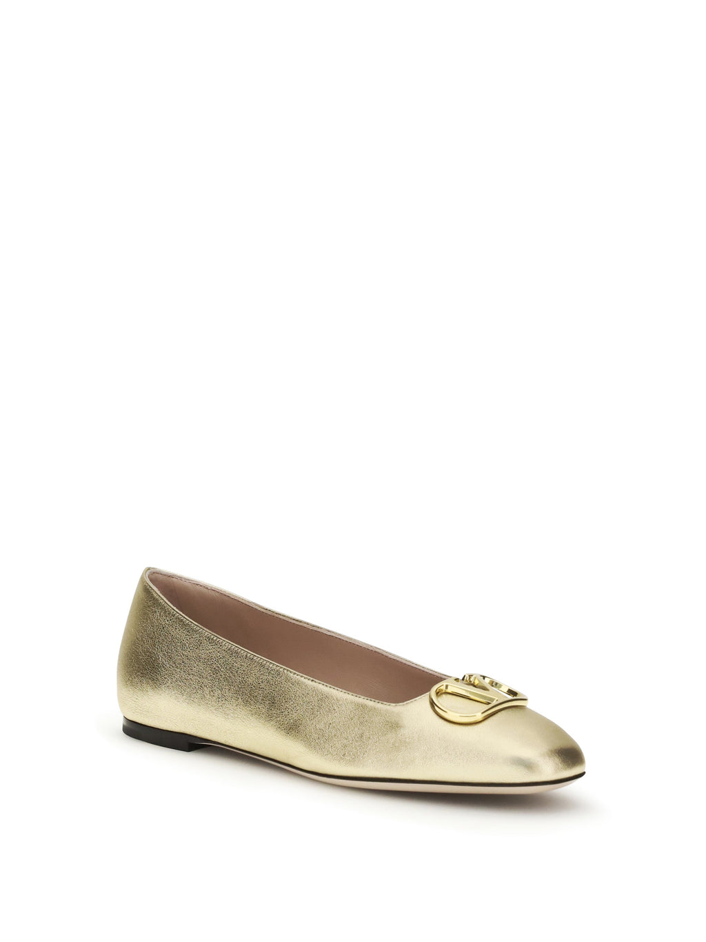 Valentino Garavani Women Vlogo Signature Laminated Nappa Ballerinas
