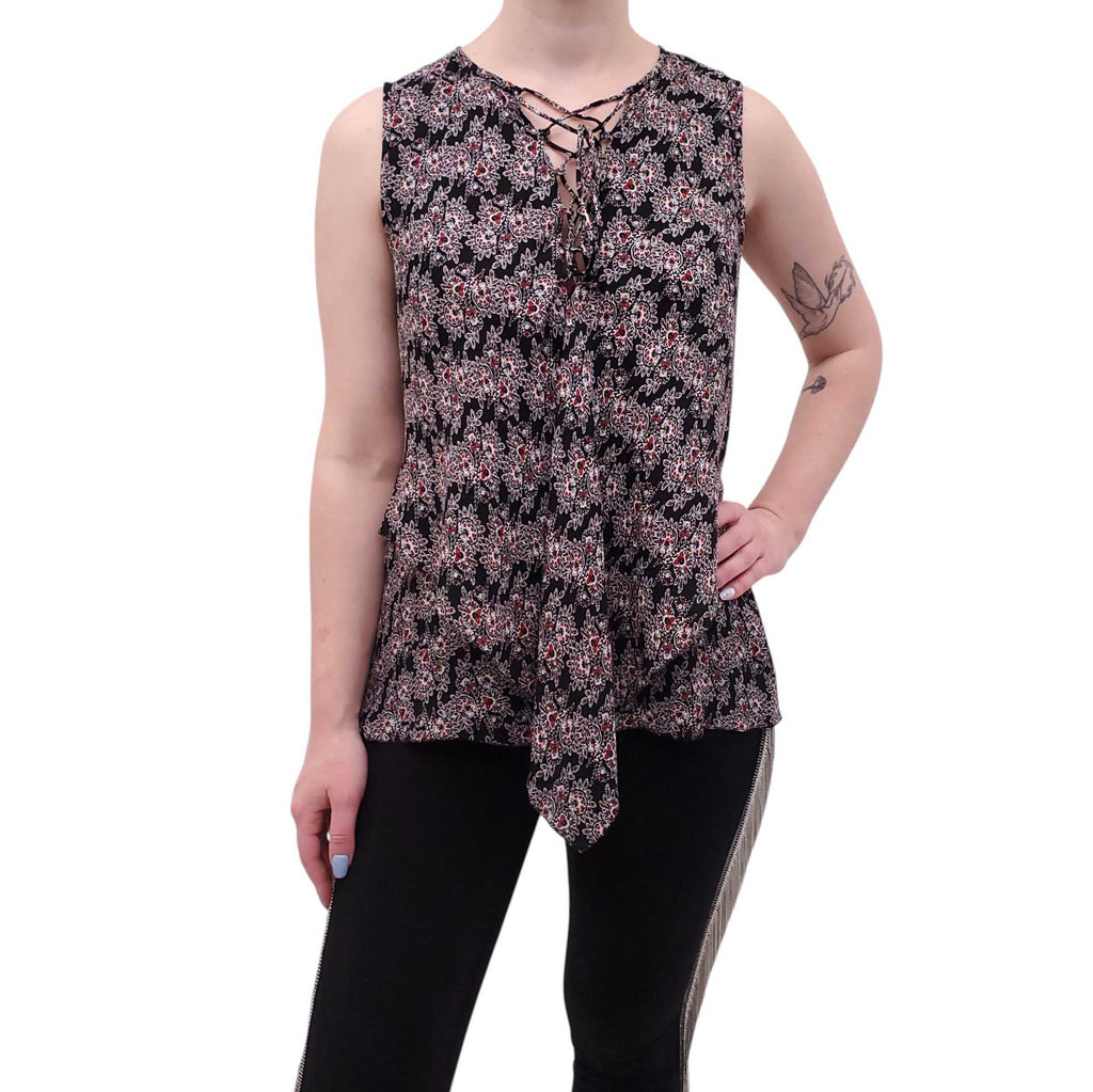 DEREK LAM 10 CROSBY SILK LAYERED TANK - SIZE 10