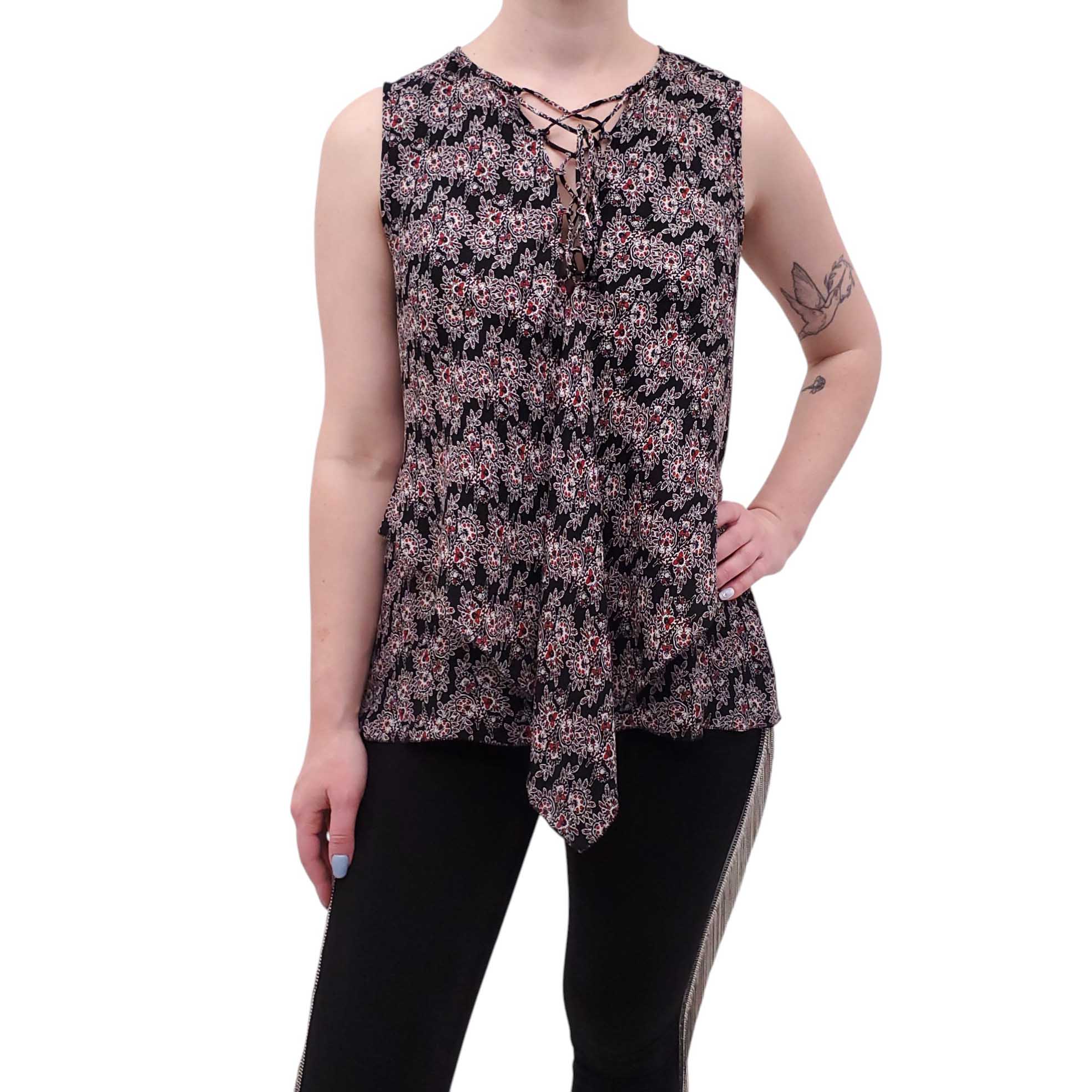 DEREK LAM 10 CROSBY SILK LAYERED TANK - SIZE 10