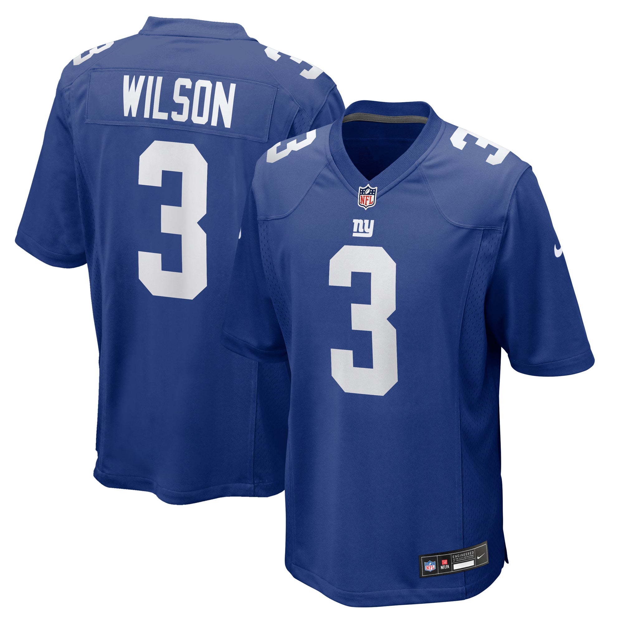 New York Giants Russell Wilson Royal Game Jersey