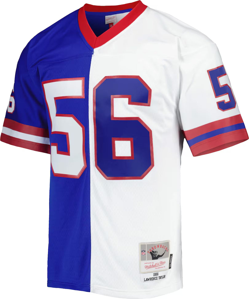 New York Giants Lawrence Taylor Mitchell & Ness Royal/White 1986 Split Legacy Replica Jersey