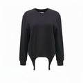 DION LEE BLACK GARTER SWEATER - SIZE L