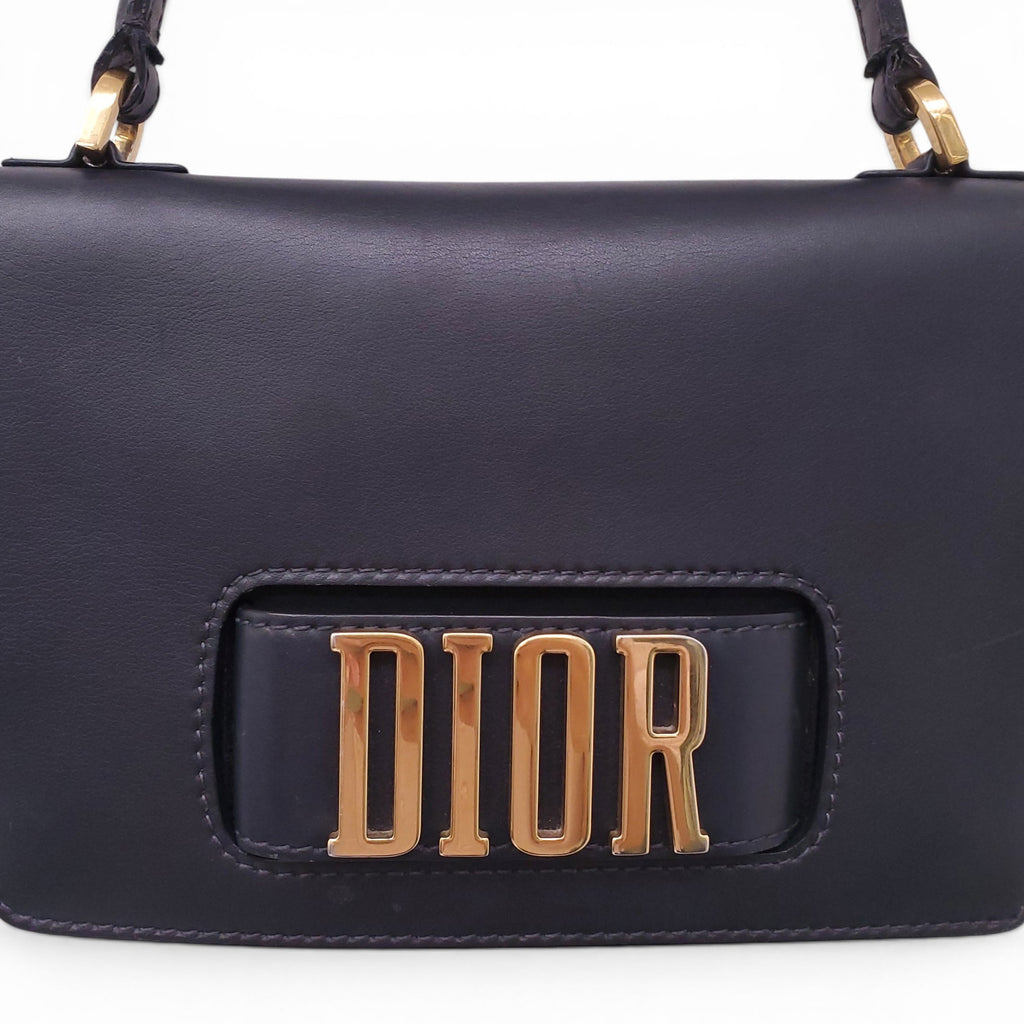 DIOR BLACK LOGO SHOULDER BAG