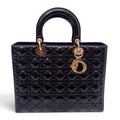 DIOR BLACK PATENT LADY DIOR BAG