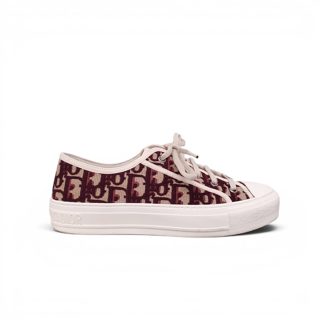 DIOR BURGUNDY LOGO SNEAKERS - SIZE 38.5