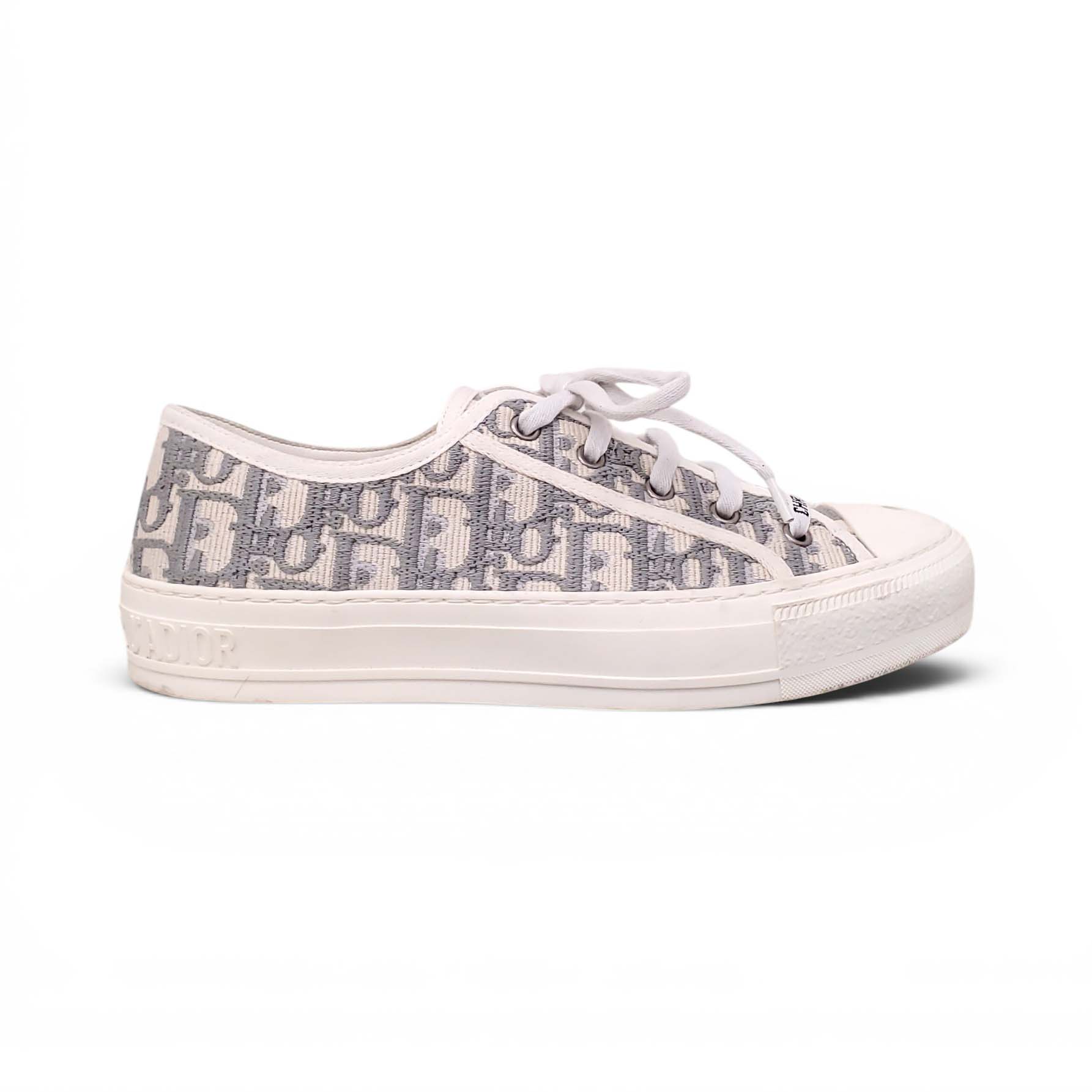 DIOR GREY LOGO SNEAKERS - SIZE 38.5