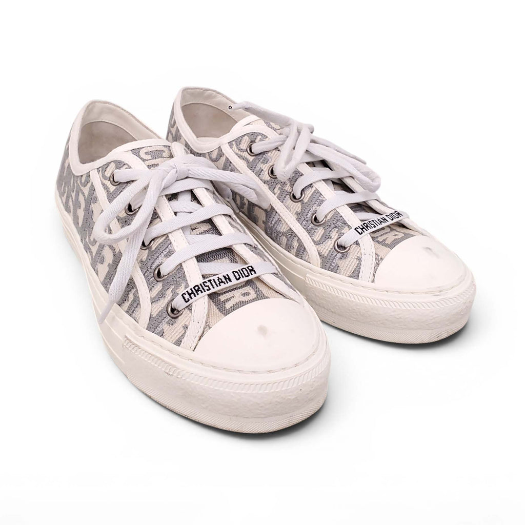 DIOR GREY LOGO SNEAKERS - SIZE 38.5