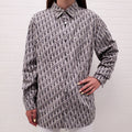 DIOR GREY UNISEX DENIM LOGO BUTTON UP SHIRT - SIZE 39/M