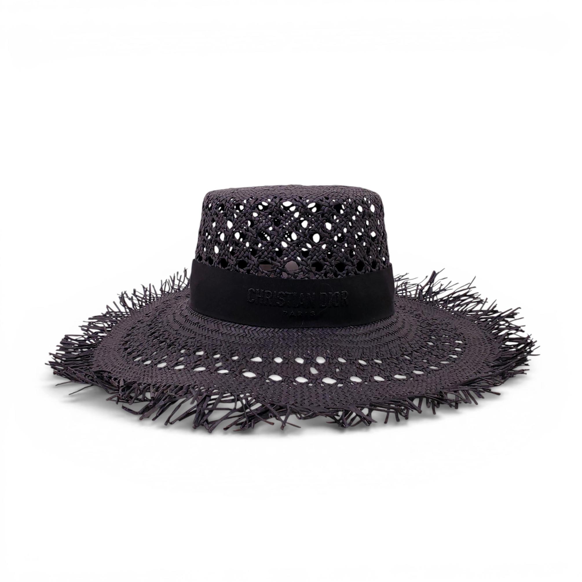 DIOR RAFFIA LOGO HAT - SIZE 57