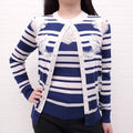 DOLCE AND GABBANA STRIPED AND LACE 2-PIECE CARDIGAN SET -  SIZE 38