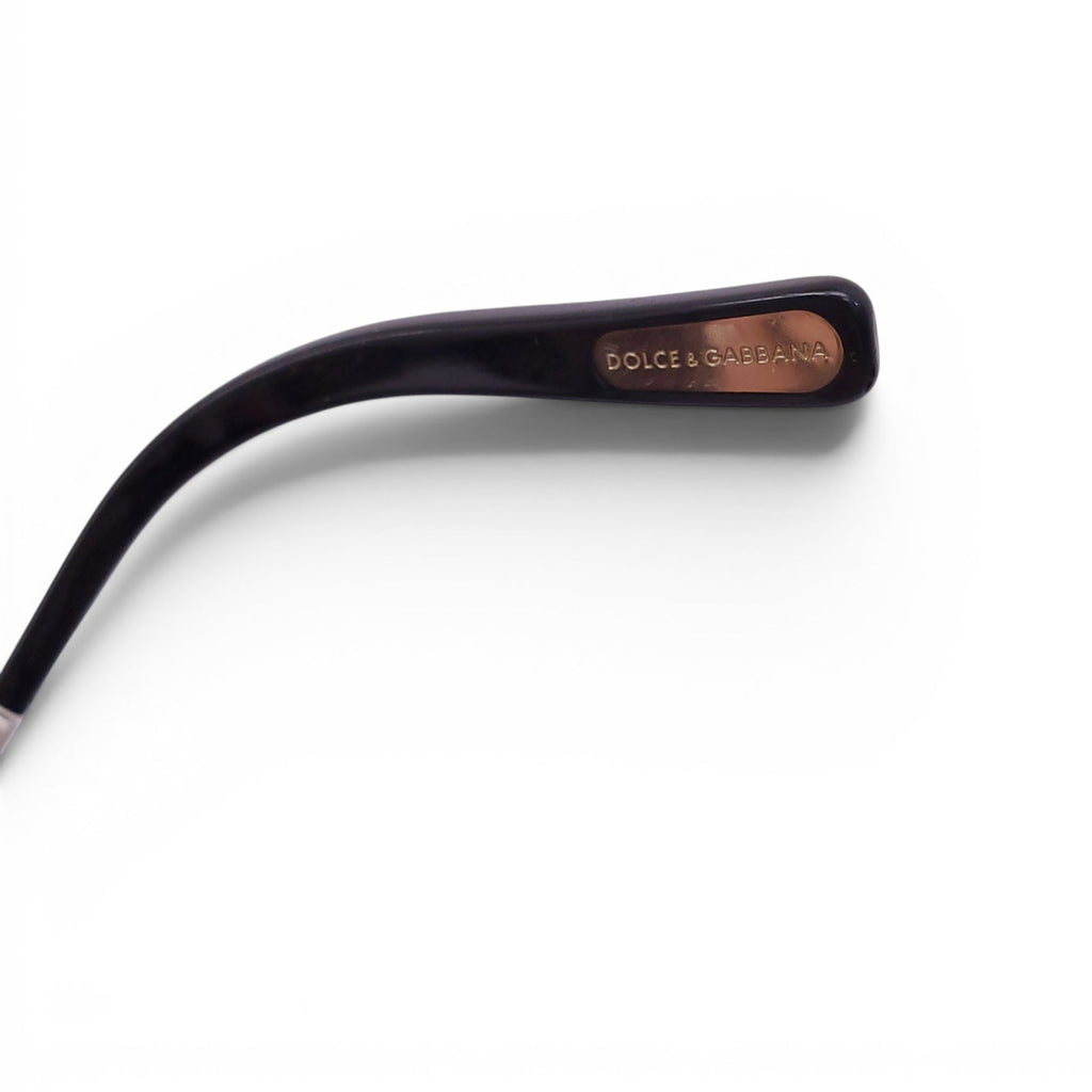 DOLCE & GABBANA BLACK AND SILVER FRAME CATEYE SUNGLASSES