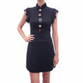 DOLCE & GABBANA BLACK DRESS WITH MISMATCHED BUTTONS - SIZE 40