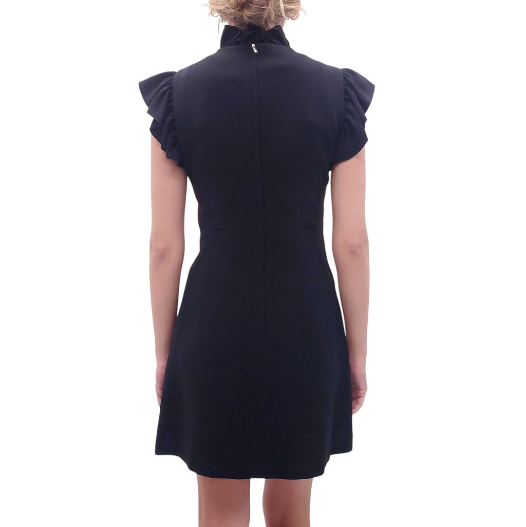 DOLCE & GABBANA BLACK DRESS WITH MISMATCHED BUTTONS - SIZE 40