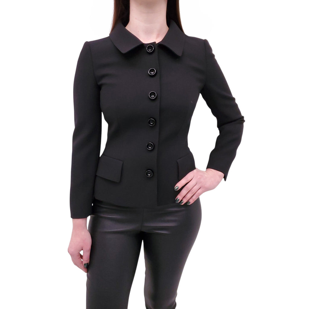 DOLCE & GABBANA BLACK JACKET WITH LARGE BUTTONS - SIZE 38