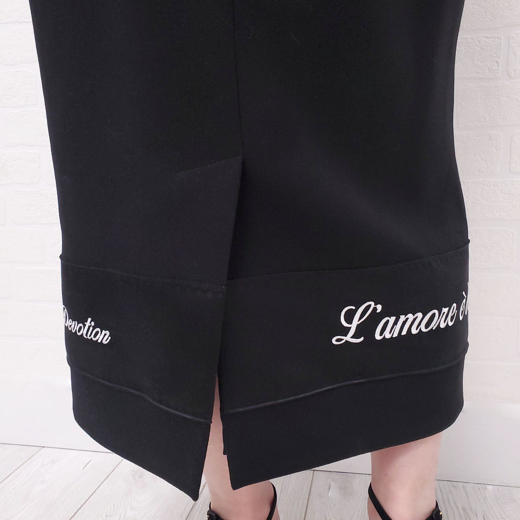 DOLCE & GABBANA BLACK 'FASHION DEVOTION' DRESS - SIZE 46