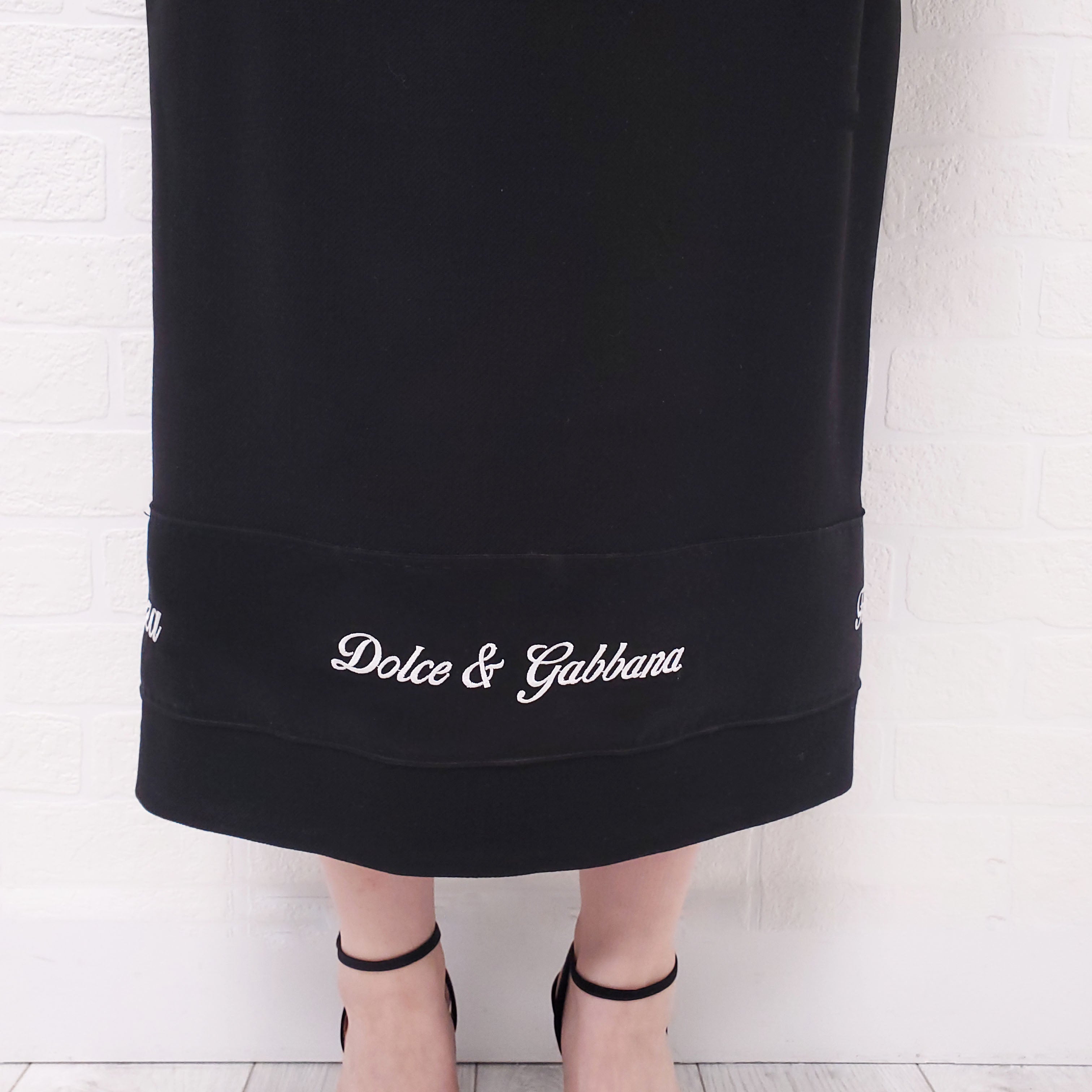 DOLCE & GABBANA BLACK 'FASHION DEVOTION' DRESS - SIZE 46