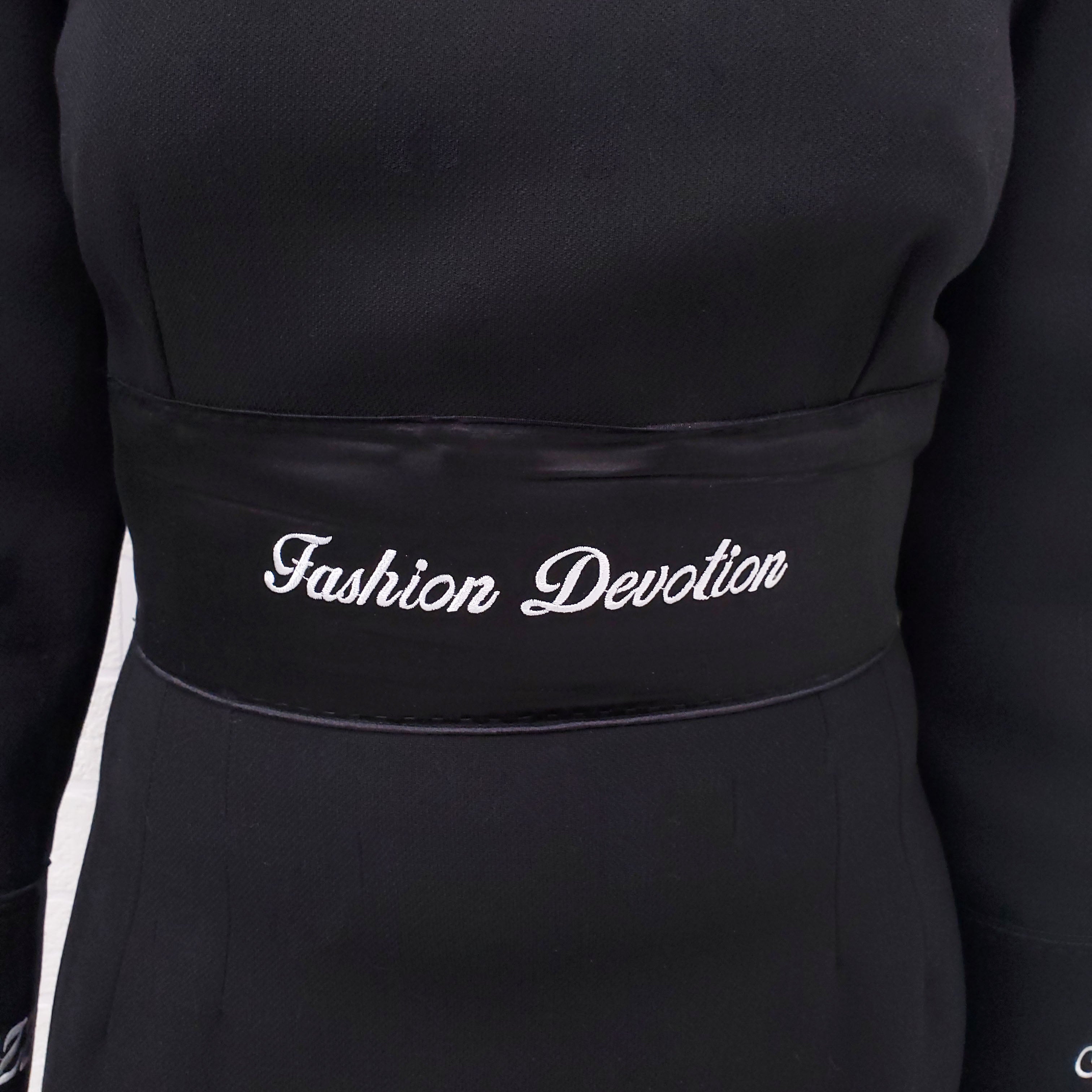 DOLCE & GABBANA BLACK 'FASHION DEVOTION' DRESS - SIZE 46