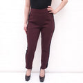 DOLCE & GABBANA BURGUNDY TROUSERS WITH LACE DETAIL - SIZE 36