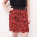 DOLCE & GABBANA BURNT ORANGE LACE SKIRT - SIZE 44