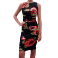 DOLCE & GABBANA FLORAL RUCHED MIDI DRESS - SIZE 38