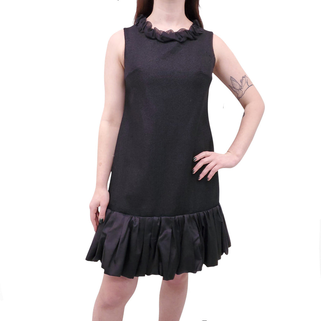 DOLCE & GABBANA KNIT DRESS WITH RUFFLE DETAIL - SIZE 46