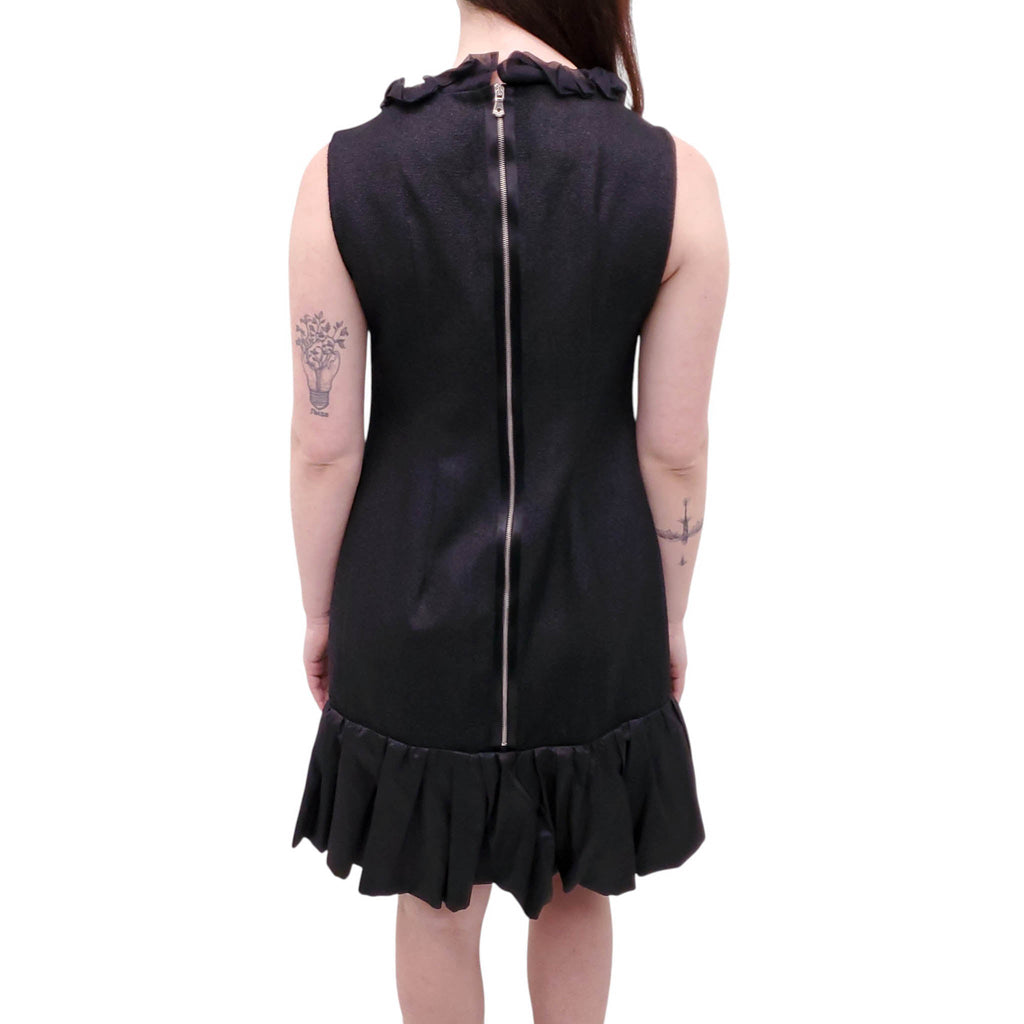 DOLCE & GABBANA KNIT DRESS WITH RUFFLE DETAIL - SIZE 46