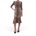 DOLCE & GABBANA LEOPARD RUFFLE MAXI DRESS - SIZE 42