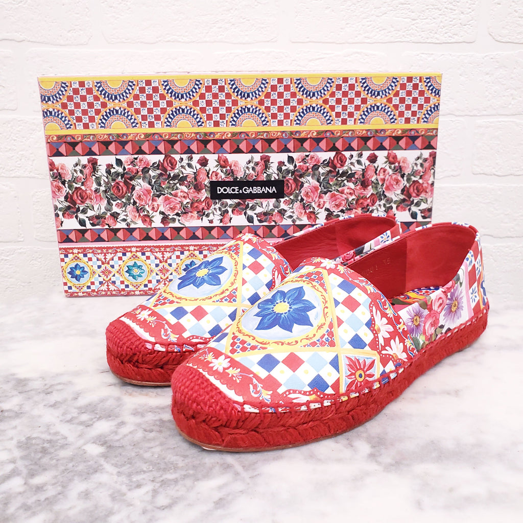DOLCE & GABBANA PATTERNED ESPADRILLES - SIZE 35