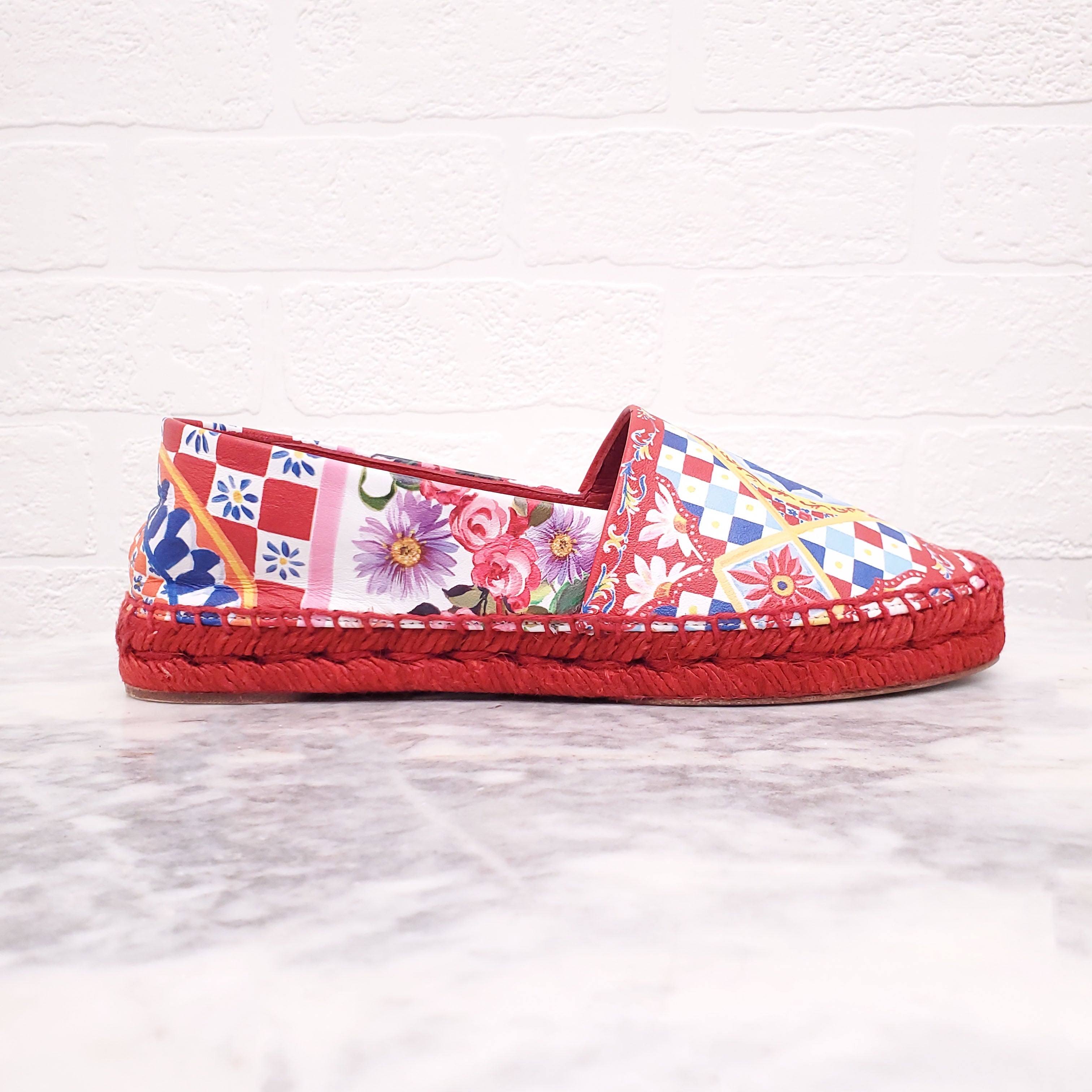 DOLCE & GABBANA PATTERNED ESPADRILLES - SIZE 35