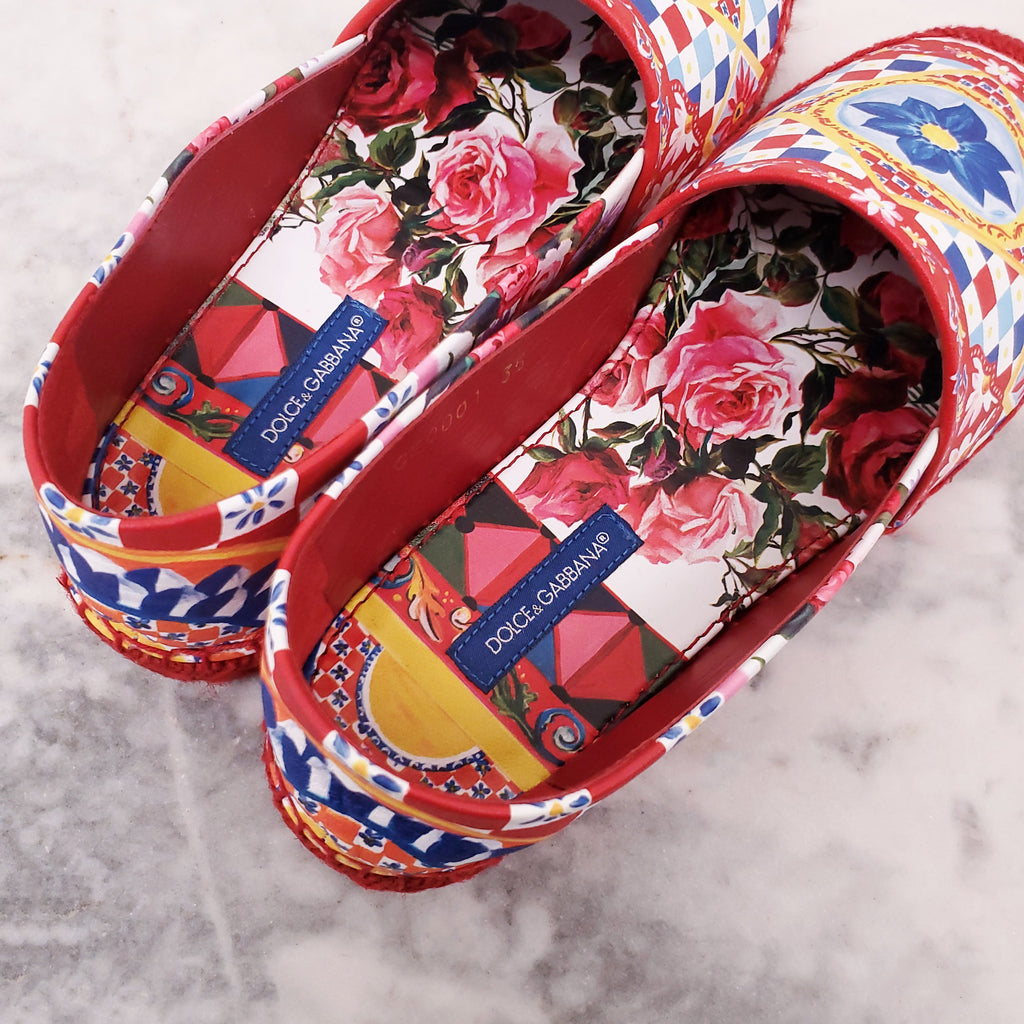 DOLCE & GABBANA PATTERNED ESPADRILLES - SIZE 35
